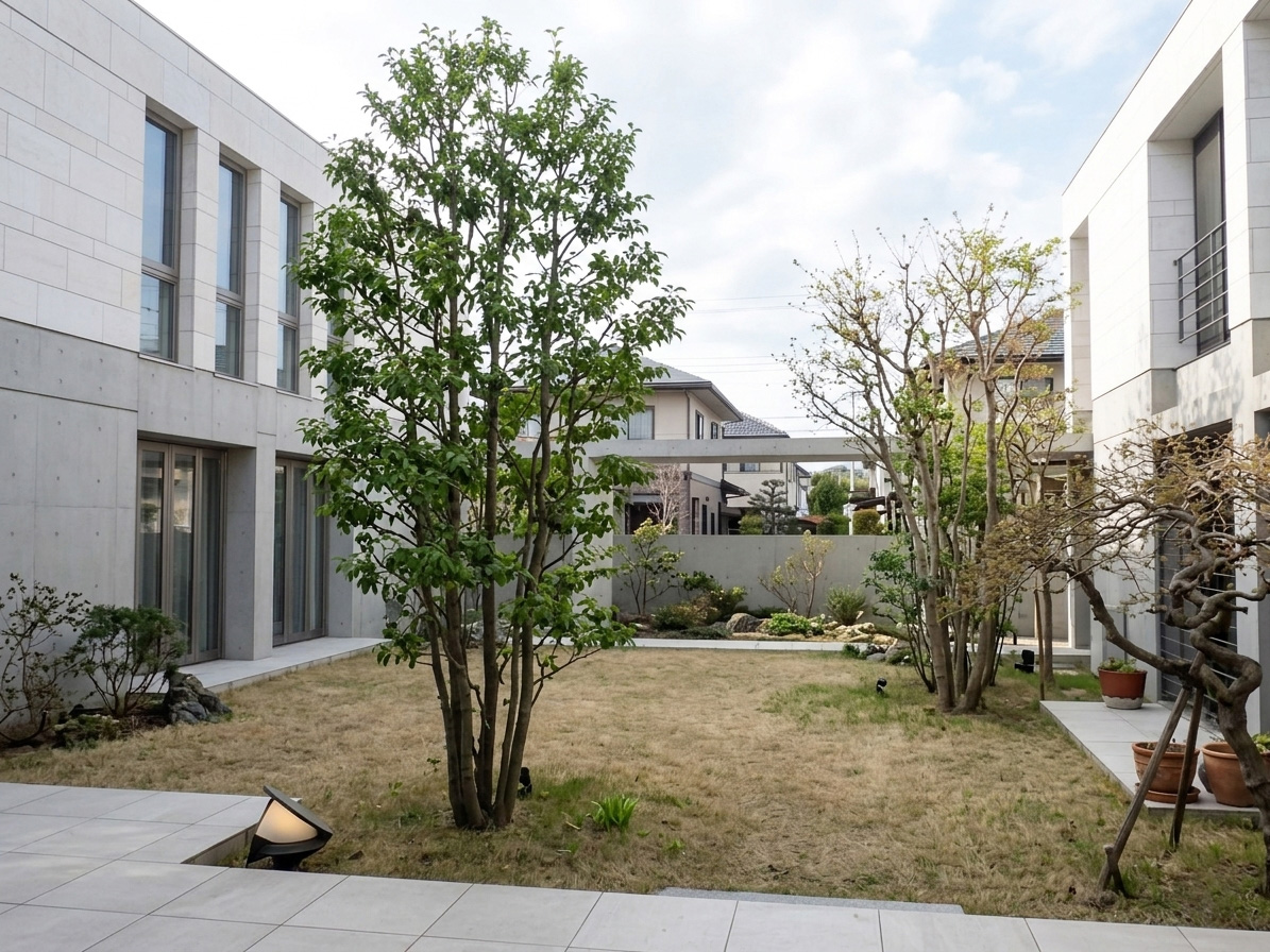 施設の植栽工事 (Image of Modern Landscape)